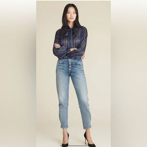 NWT Veronica Beard size 10 Malaya tie neck blouse